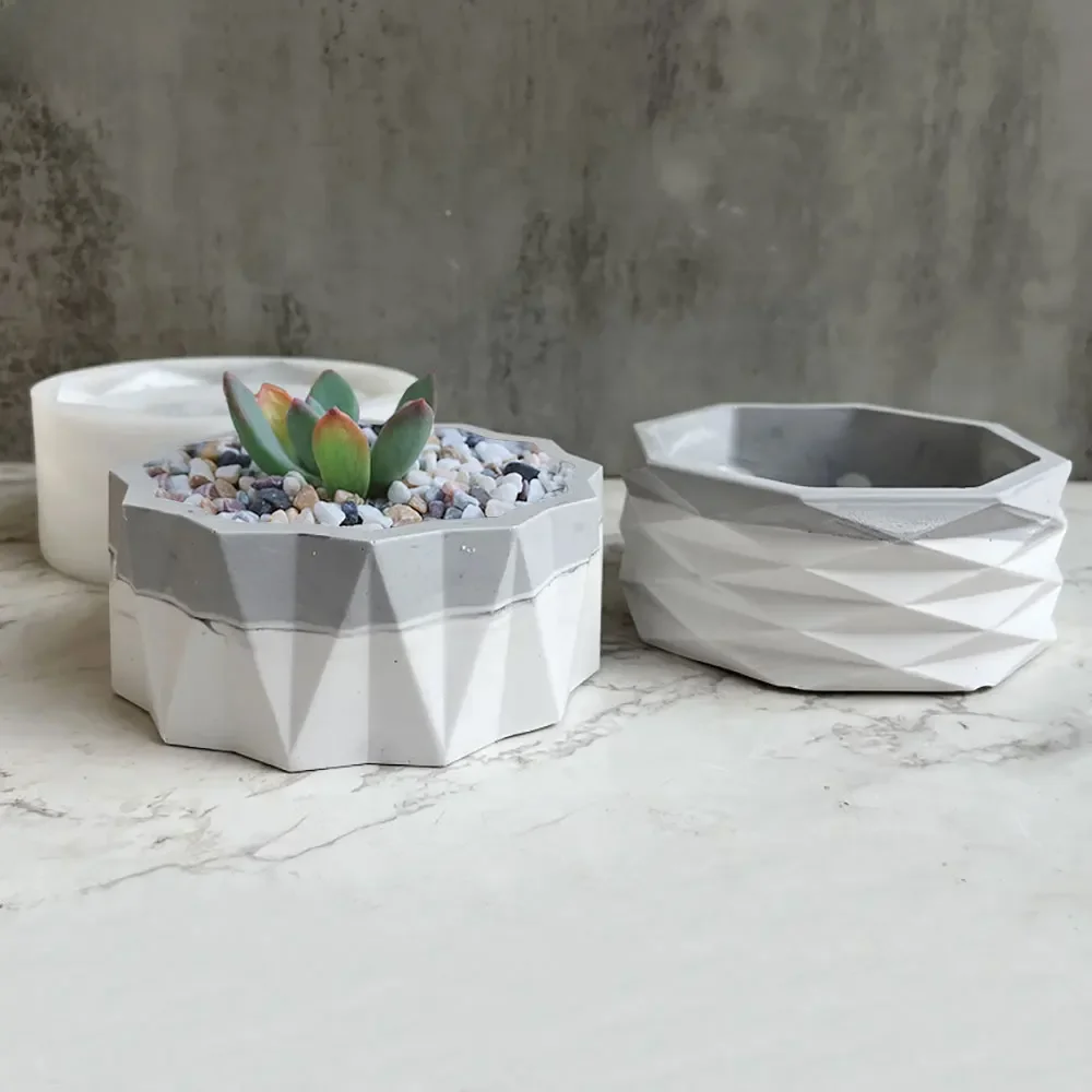 Forma Silikonowa Doniczka Kwiatowa DIY Dekoracja Domu Glinka Beton Cement Gips Sukulenty Doniczka Forma do Żywicy Epoksydowej — zdjęcie 2