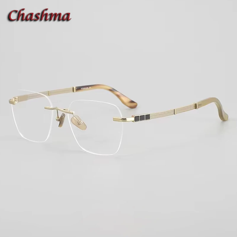 Chashma Prescription Glasses Optical Men Eyeglasses Frames Pure Titanium OX Horn Tips High End for Myopia Presbyopia Spectacles