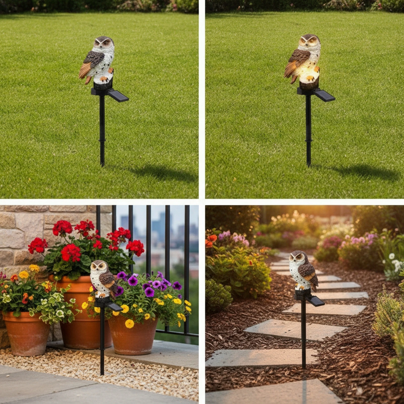 Sun-Powered Garden Luminary with Stake Decorative Garden Stake Light Outdoor Ground Stake for Lawn, Planter, Pathway