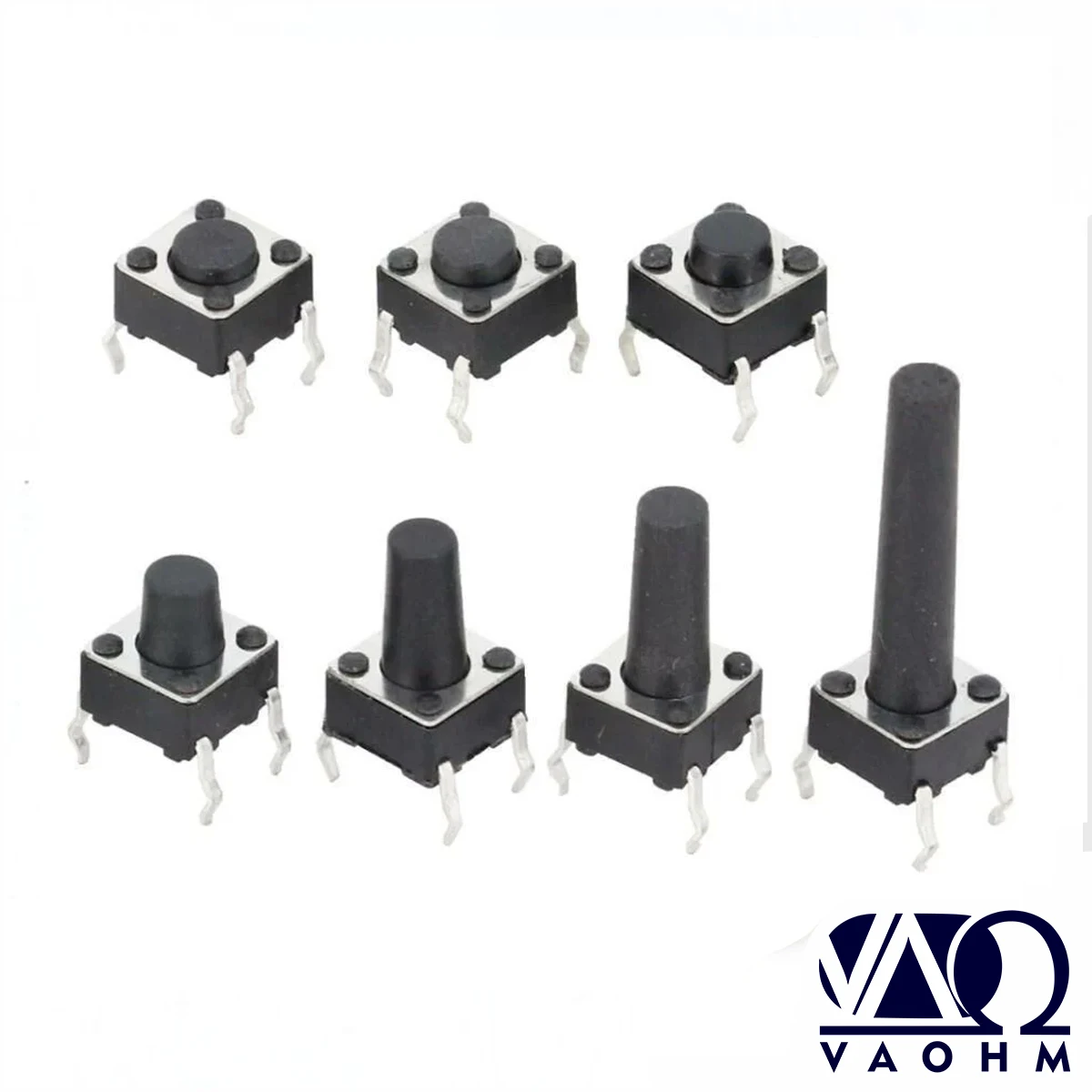 100PCS 6*6 Tact Switch Through Hole 6x6x4.3 6x6x4.5 6x6x5 6x6x6.5 6x6x7 6x6x7.5 6x6x6x6 8 6x6x8.5 6x6x9 6x10 6x6x11 6x6x12