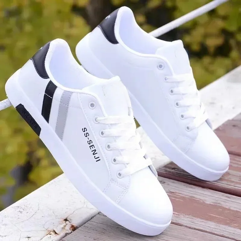 Wysokiej jakości męskie trampki Skórzane buty outdoorowe Sznurowane gorące buty męskie Wulkanizowane buty Modne buty męskie Nowe Tenis Hombres — zdjęcie 2