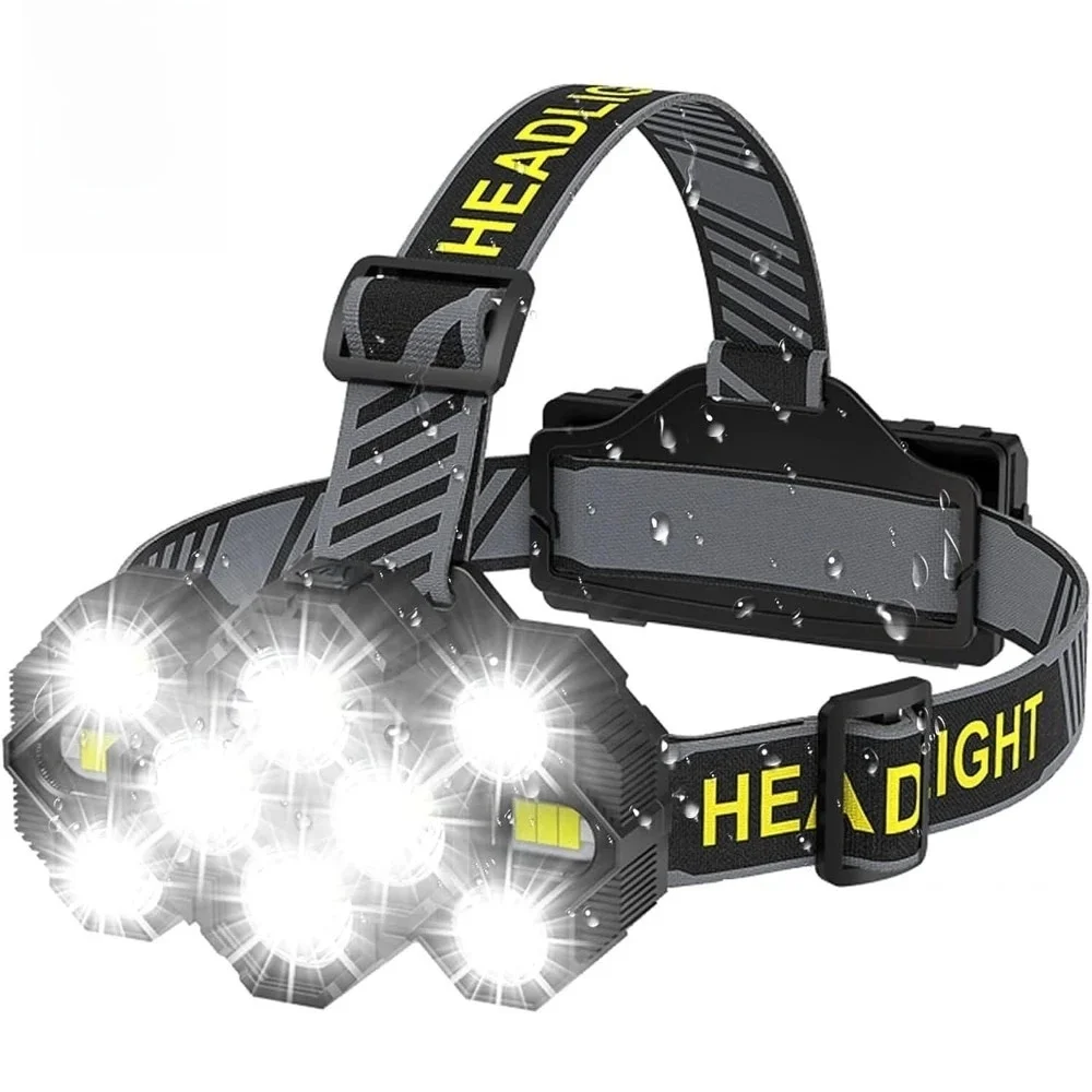 AliExpress NONE Rechargeable 10 LED Headlamp Flashlight with White Red Lights Head Lamp Light Outdoor Camping Cycling Running Fishing Headlight