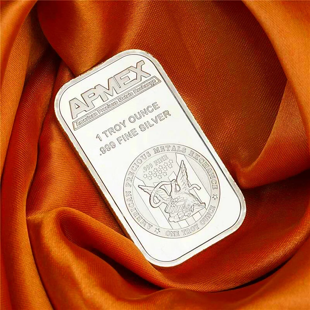 1 أوقية APMEX Silver Bar Bullion طبق الأصل من الحرف اليدوية القابلة للجمع هدايا تذكارية