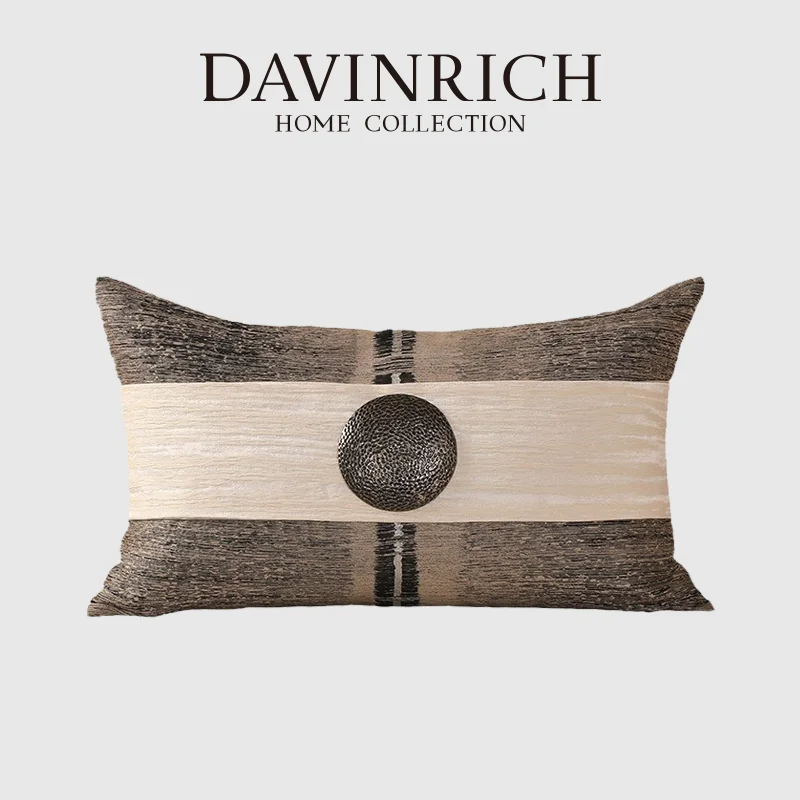 

DAVINRICH Индийское наследие, чехол для поясничной подушки ручной работы, украшенный бронзовым кольцом, наволочка в стиле лаванского стиля для дивана, дивана-кровати