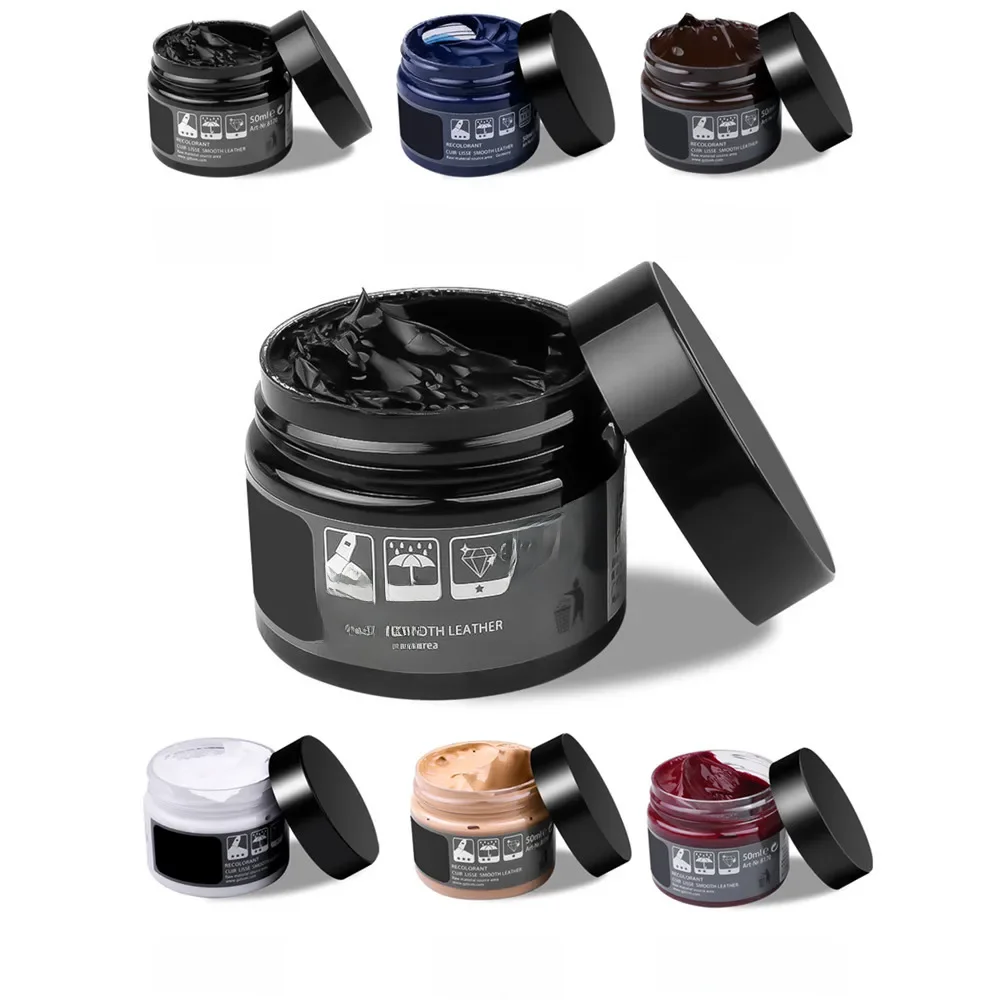 Kit de Gel de réparation du cuir de voiture, 50ml, réparation de couleur, maison, siège de voiture, réparation de colorant du cuir, crème de rénovation, pâte, nettoyant pour cuir, peinture de voiture