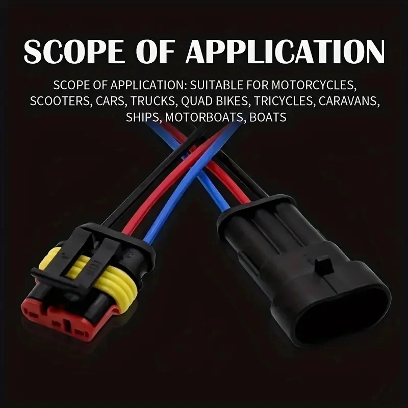 10 Pack 3 Pin Wire Connectors, 18AWG Male Female Plug Socket, Quick Disconnect Car, Truck Wire Connectors