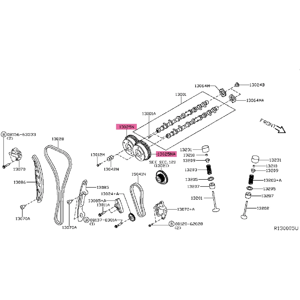 13025-3TA1C 13025-3TA2C 13025-3TA1A 13025-3JV0A QR25DE Engine VVT ​​Timing Camshaft Adjuster Gear For Renault Nissan 2.5L 3.5L