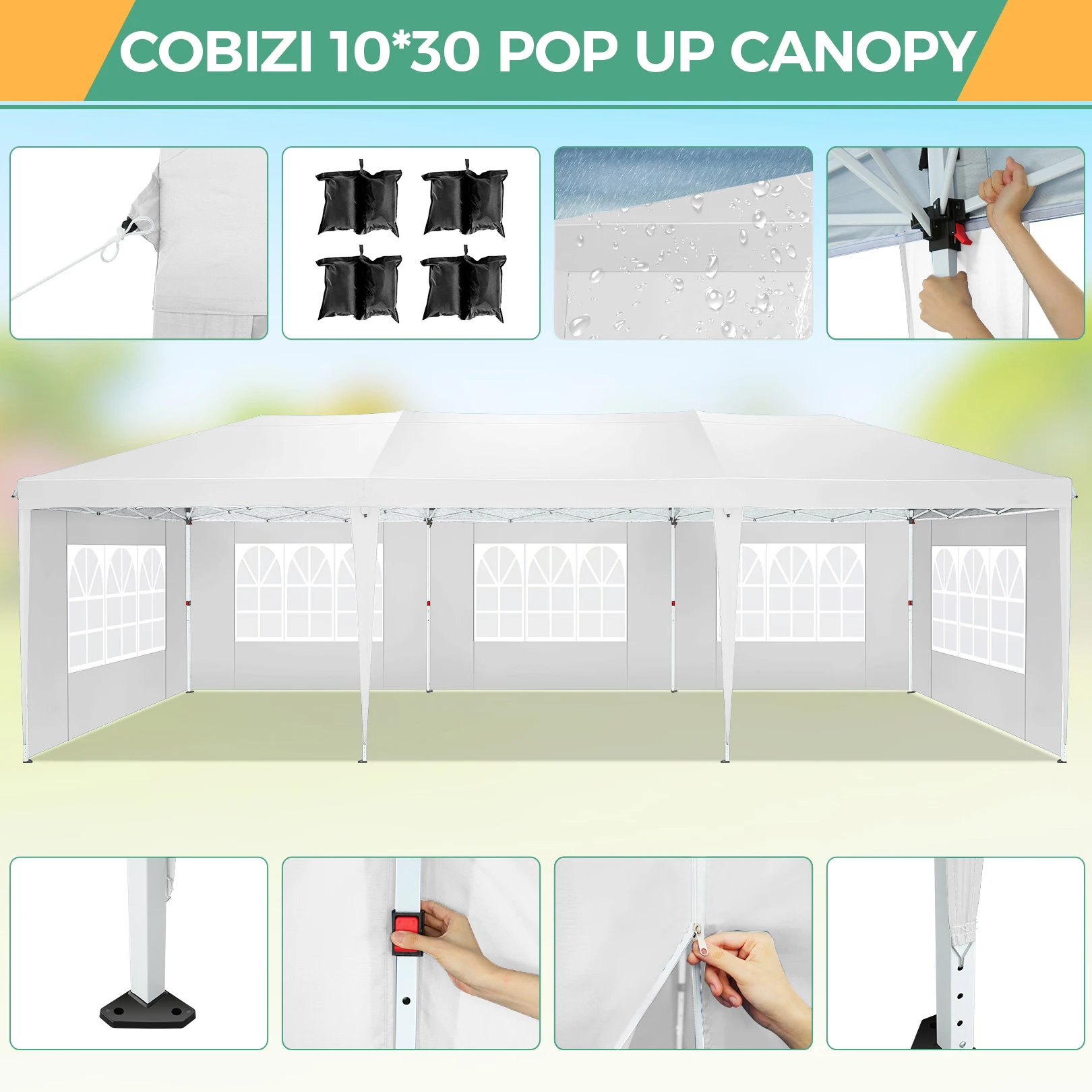 TOOLUCK 10x30 Pop Up Canopy Te - đánh giá và giá Gazebo Pop Up