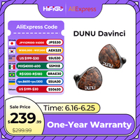 HiFiGo DUNU x Gizaudio DaVinci 2DD+4BA Hybrid In-ear Monitor Earphones with 3.5mm+4.4mm Swappable Termination Plugs Cable