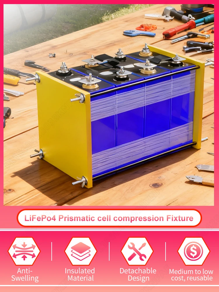 Lifepo4 320Ah 3.2V Batterie, 8000 Zyklen, mit Kompressionskit, Lithium-Eisenphosphat-Batteriemodul, Montage-Unterstützungskit, Solar-Selbstmontagerahmen.