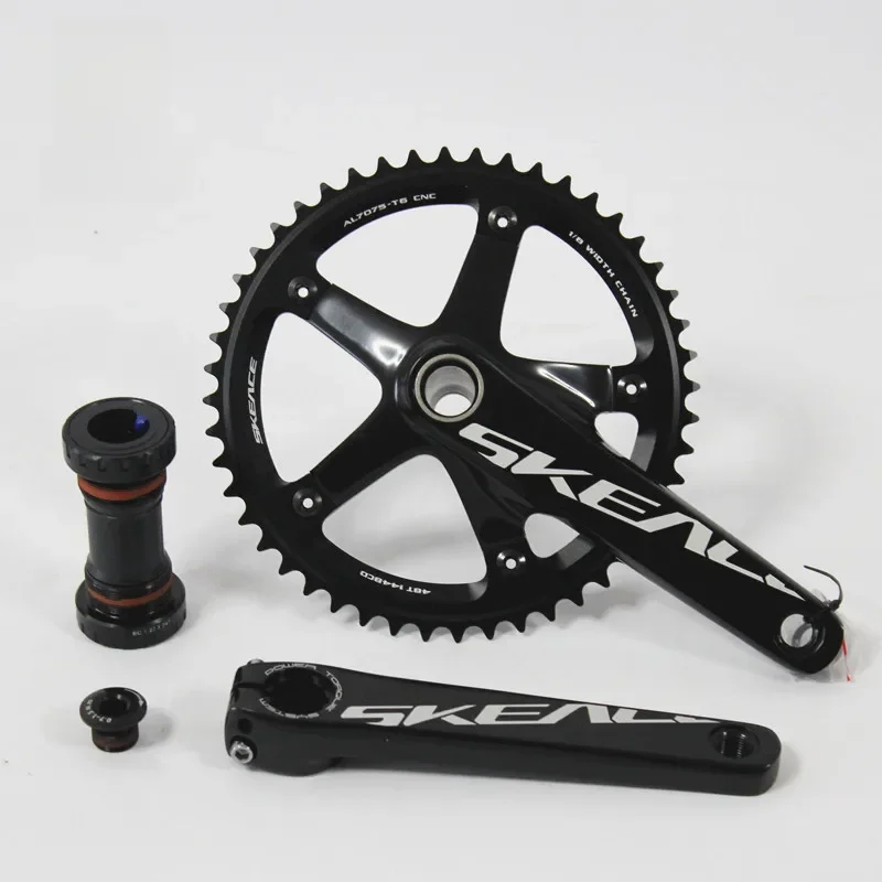 AliExpress NONE SKEACE Hollowtech Crankset, Fixie Crank, Single Speed Fixed Gear Bike Parts, Track Racing Bicycle Chainring, 48T, 165mm, 144BCD