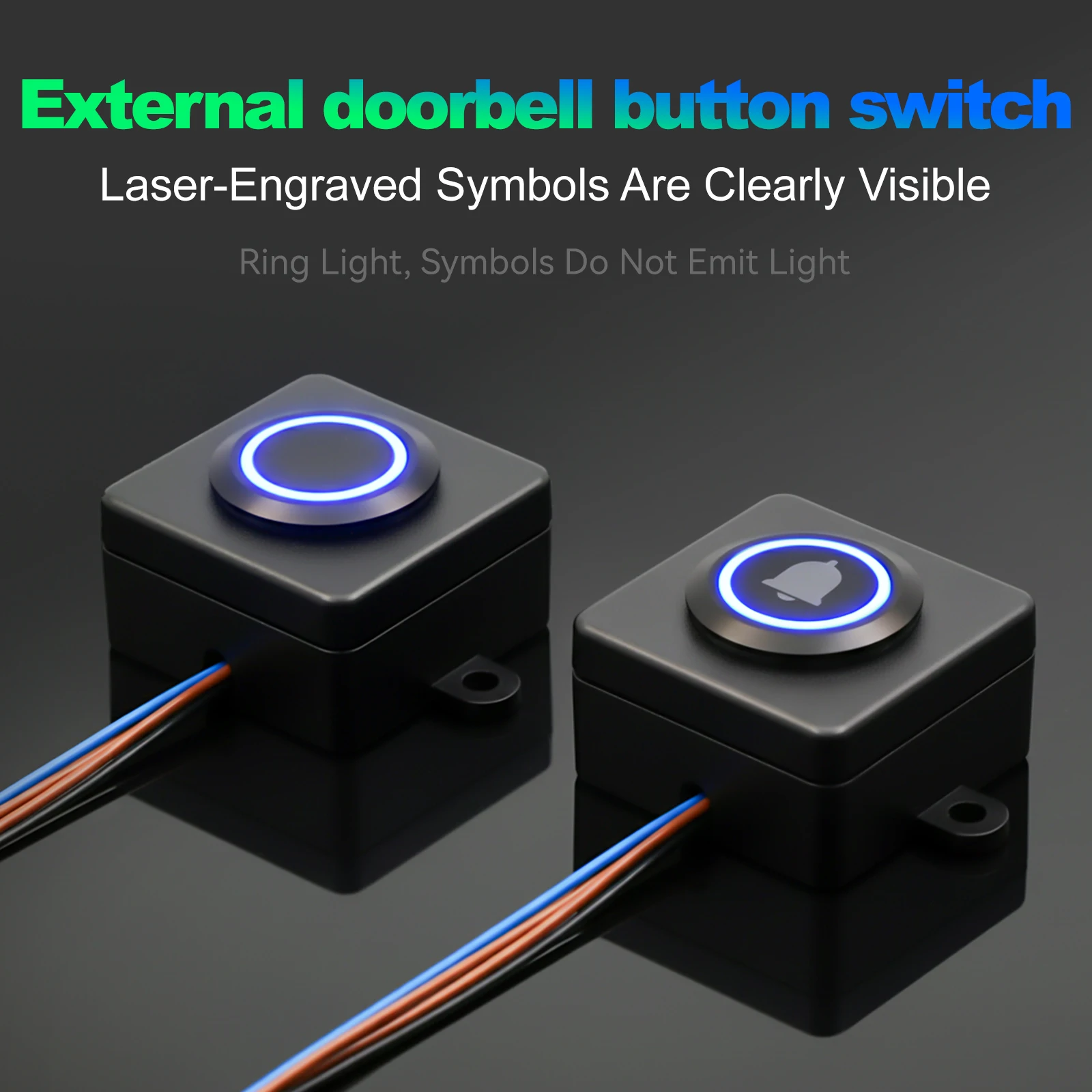 FILN 19mm Metal Button Box Set IP68 Push Button Switch Touch-Sensitive LED Self-Reset Momentary Micro Switch Doorbell Switch