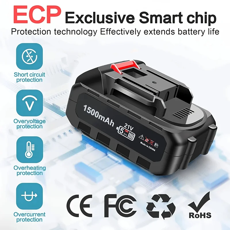 

Makita battery pin 2025 new model 21v1500 milliampere ultra-large capacity battery is used for wireless power tools.