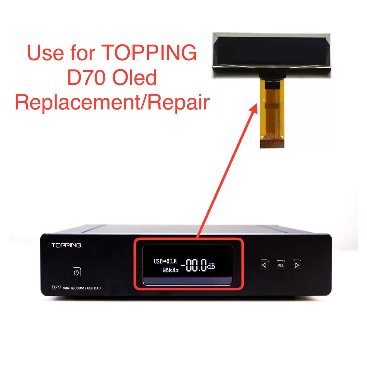 topping-d70-dac-の交換と修理のための新しいオリジナルスクリーン-oled-lcd-ディスプレイ