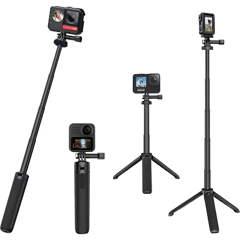 Ausziehbarer selfie stick tragbarer vlog selife stick stativ ständer für gopro 12 11 10 9 dji osmo