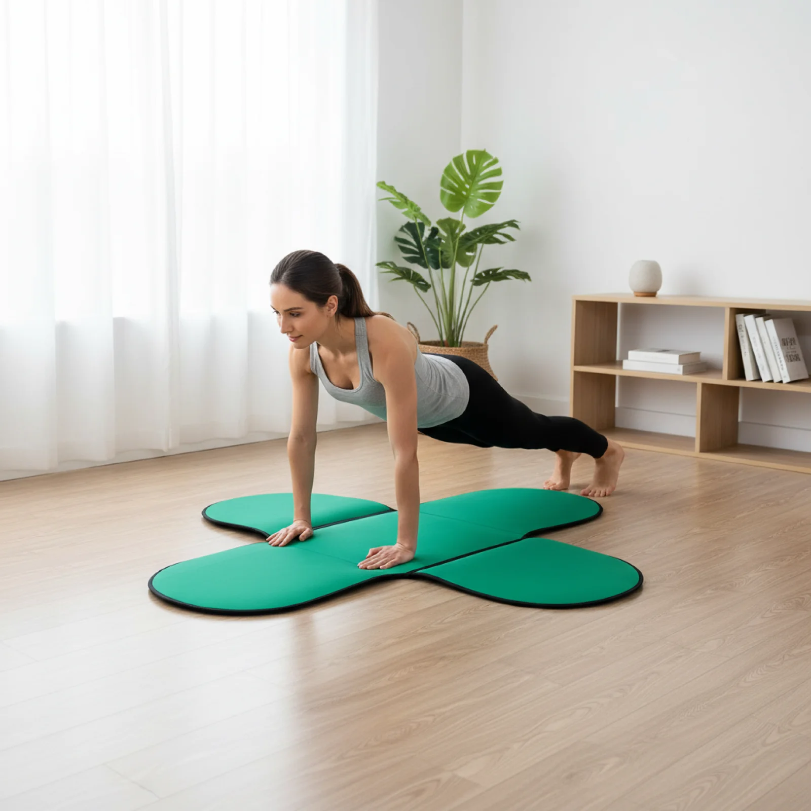 Non Slip Yoga Mat Large Microfiber Fitness Thick Floor Mat Workout Pad for Indoor Pilates Home Exercise Routine