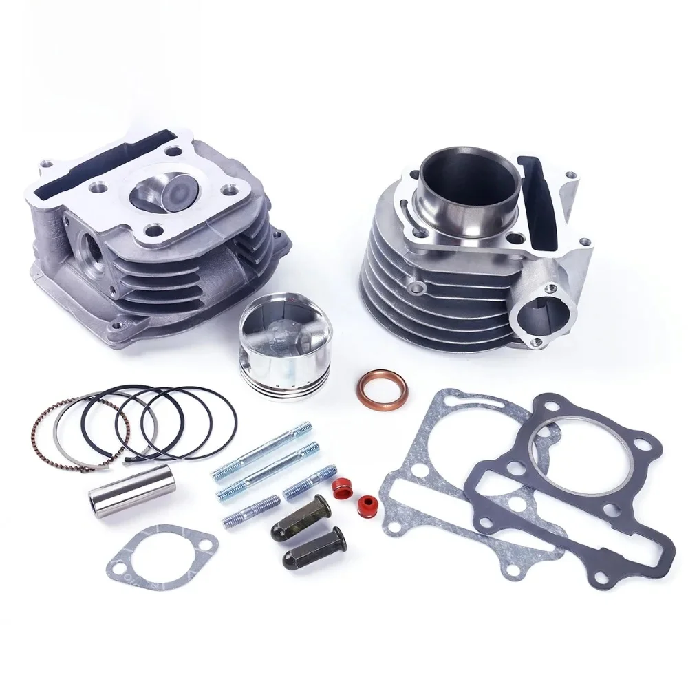 Glixal GY6 125cc 52.4mm silnik skutera zestaw do przebudowy zestaw siłowników głowica cylindra 4-suwowy 152QMI motorower gokart ATV — zdjęcie 2
