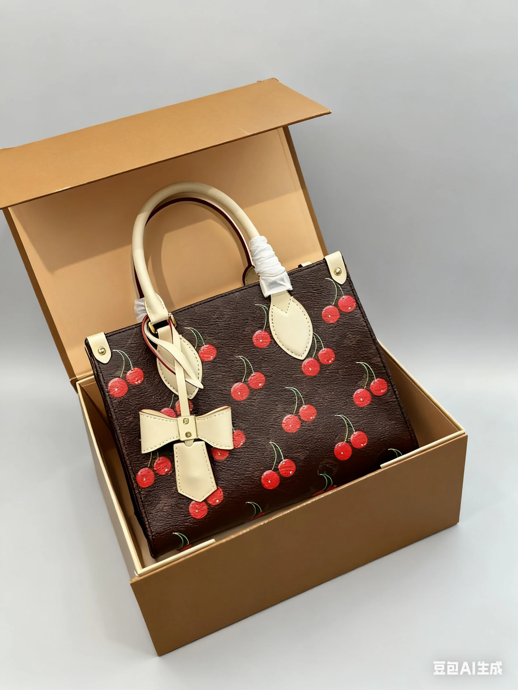 

2025 New 25CM Fashionable Versatile bags leather cherry Portable can be carried on the shoulder no boxes