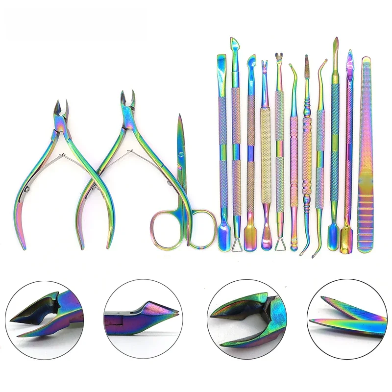 1 pièces en acier inoxydable dissolvant de peau morte ongles cuticule poussoir Double extrémité cuticule poussoir dissolvant Nail Art nettoyant outil de soin