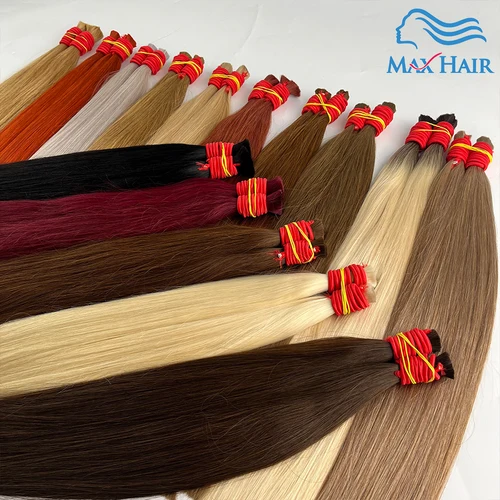 Cabello humano a granel sin trama, 100% mechones, 613 resaltado recto, extensiones originales a granel, cabello rubio Natural ruso sin procesar