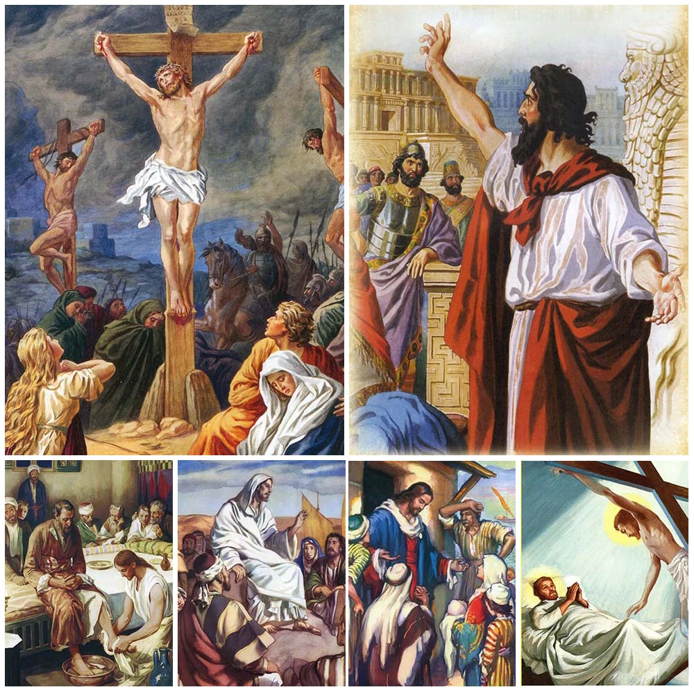 PEREGRINE SHEPHERD JONAH & THE WHALE JESUS CROSS APOSTLES Wall Art Canvas Painting Wall Pictures For Living Room Home Decor