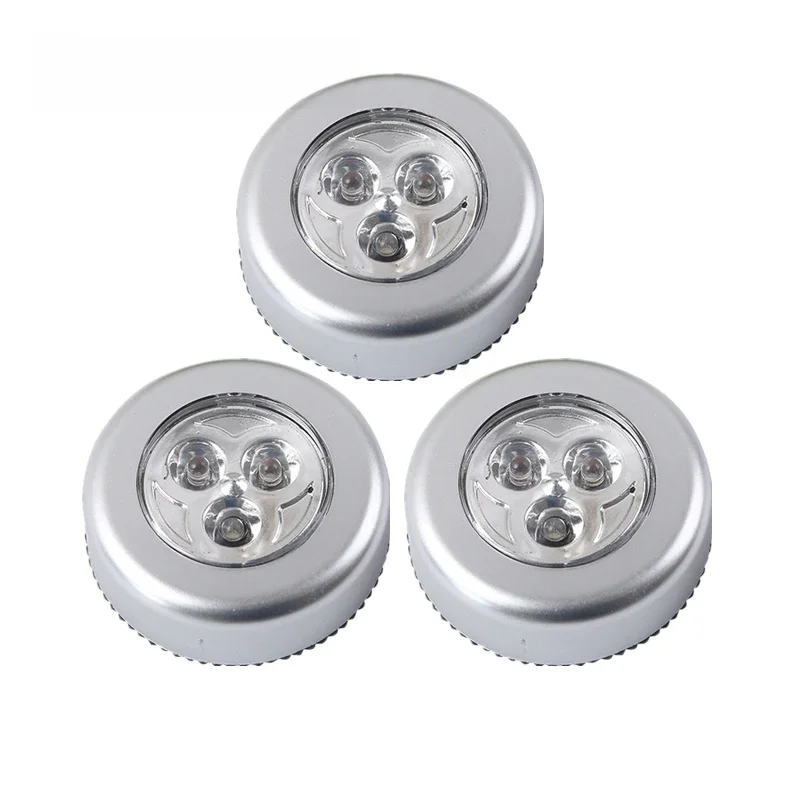 3 Pçs/lote Quarto Wardrobe Iluminação Touch Control Night Light Sem Fio LED Gabinete Luzes Bateria