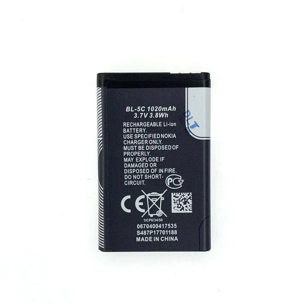 BL-5C 1020mAh Original Battery For Broadcast Radio Nokia 1100 1110 1200 1208 1280 1600 2600 2700 3100 3110 5130 6230 6230i N70