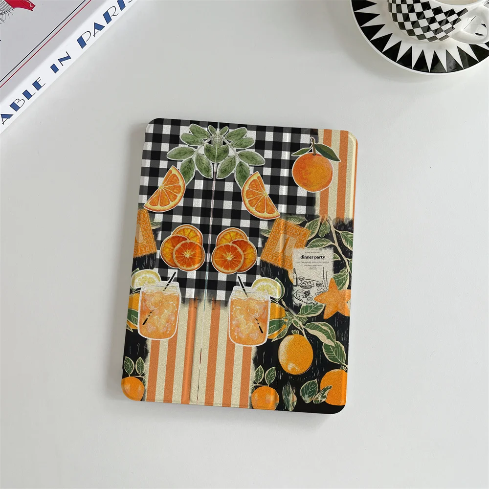 

New Orange Stripe iPad Case, suitable for Apple iPad Pro 2024 11 inch 2025 Air 5/4 10.9 iPad 10 9.7 10.2/10.