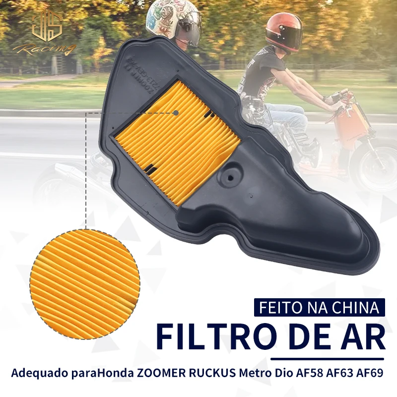 JSRAOIMG Filtro de ar para motocicleta limpador de admissão para Honda ZOOMER RUCKUS Metro Dio AF58 AF63 AF69 17213-GEV-762 AF54 AF55 AF56