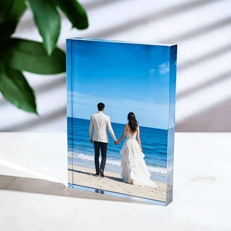1 Personalized Acrylic Photo Block, Perfect For Family Photos, Wedding Anniversaries, Birthday Gifts, Or Newborn Photos