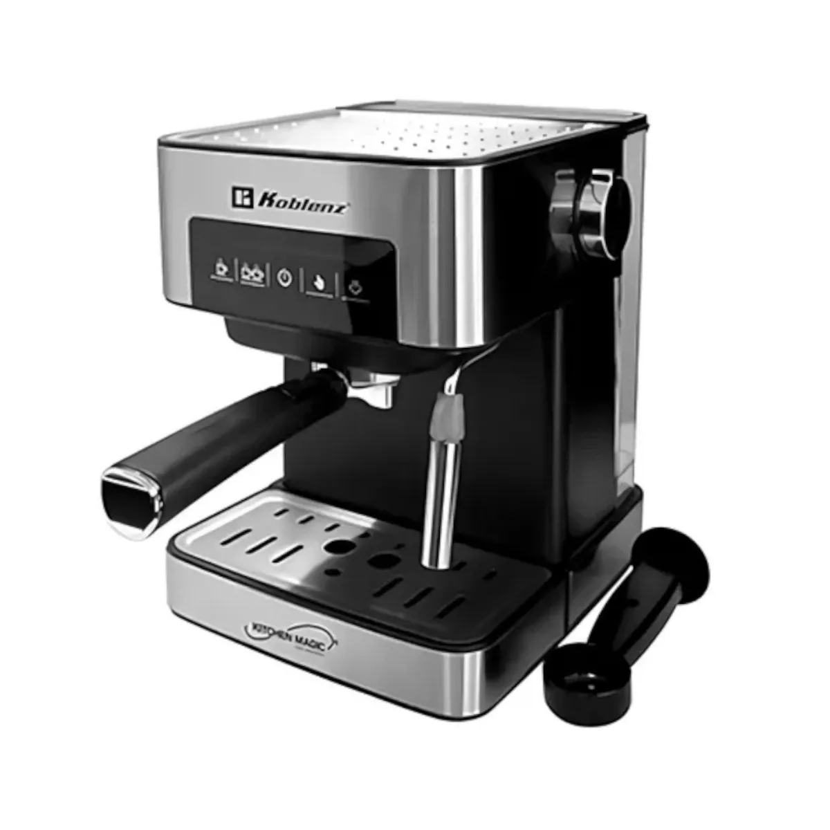 Koblenz Ckm-750 Ein Espresso maker 20 bar pressure 850w prepares 2 cups per cycle with foam system, black Color/inox 120v