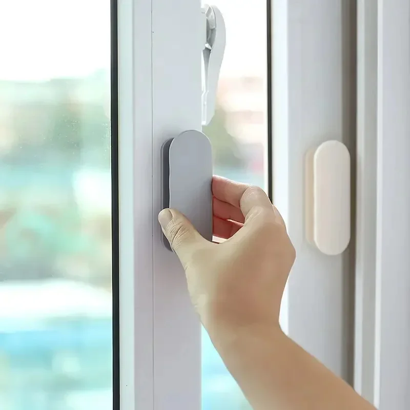 2PCS Handle Self-Adhesive Cabinet Window Drawer Door Wardrobe Handle Opening Sliding Door Handle Auxiliary Device