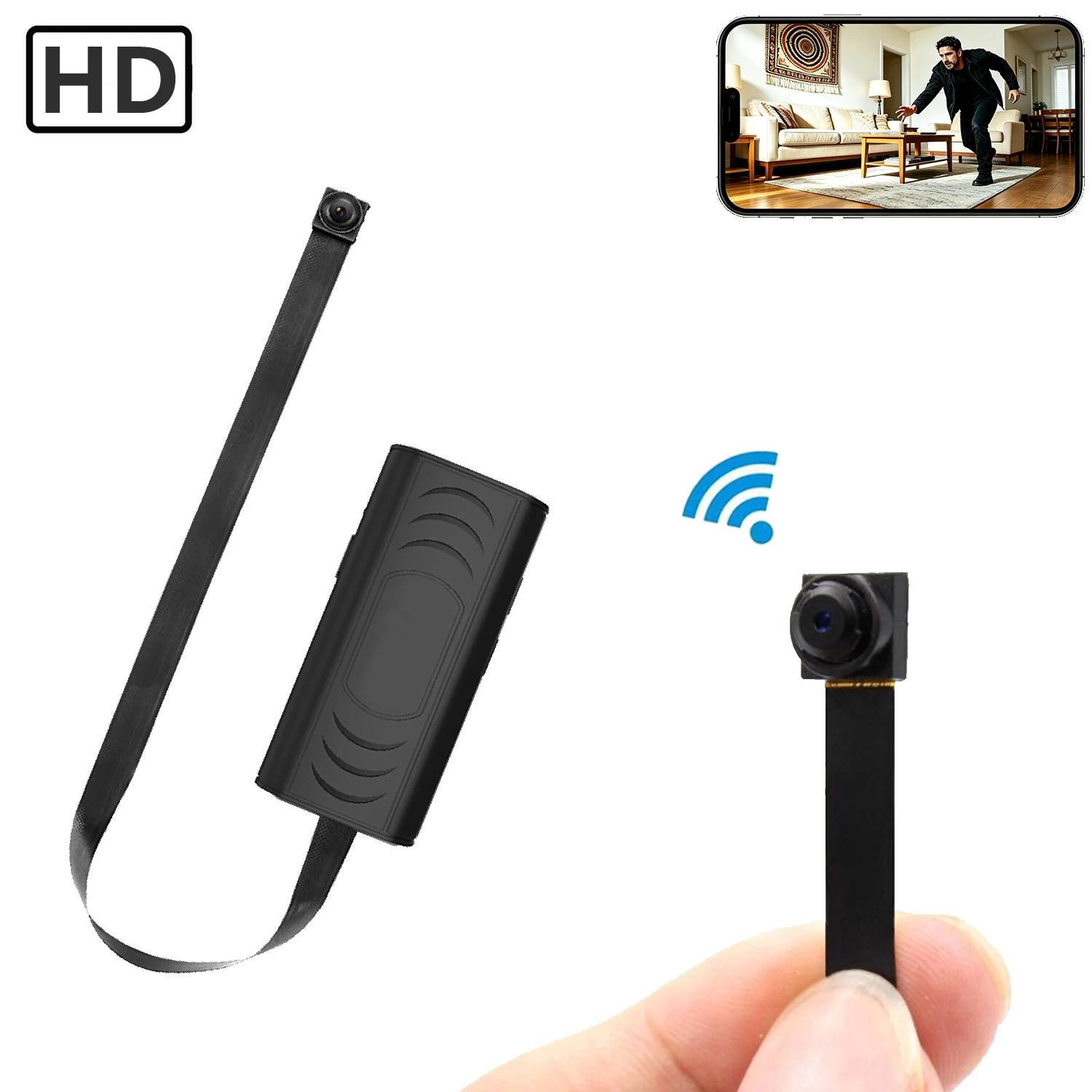 Mini Câmera HD Sem Fio WiFi Portátil DIY Pequena Câmera de Segurança com Detecção de Movimento Flexível para Vigilância Doméstica e Câmera Babá