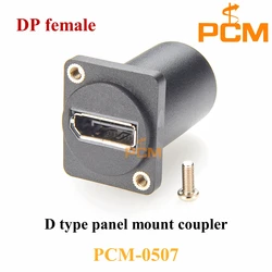 DP Panel Mount Feedthrough Connector 8k@60hz Displayport Panel Coupler in D shell,compatible with Cliff feedthrough XLR plastic
