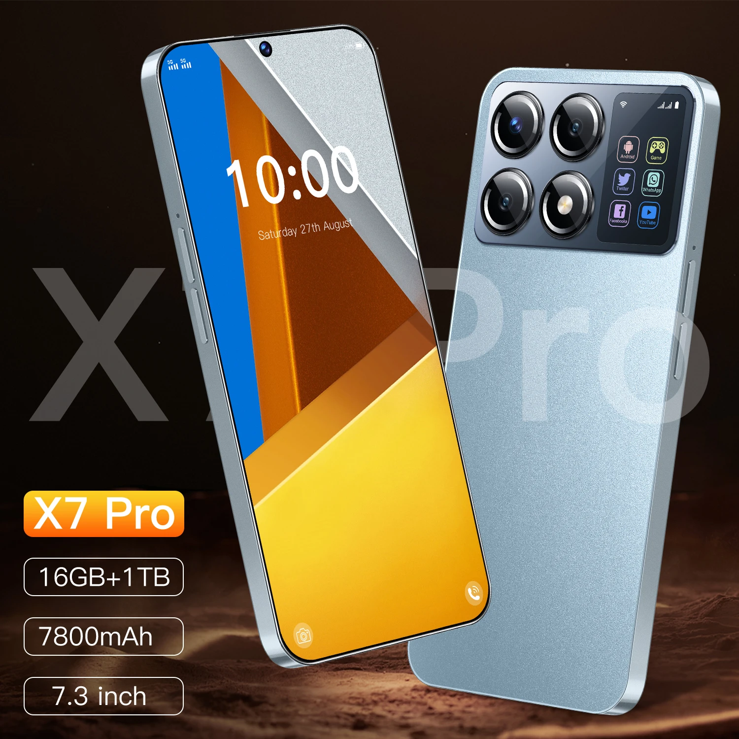 

2024 New X7 Pro Smartphone 7.3 inch Full Screen 4G/5G Cell Phone 16TB+1TB 7800mAh Mobile Phones 108MP Global Version Celulares