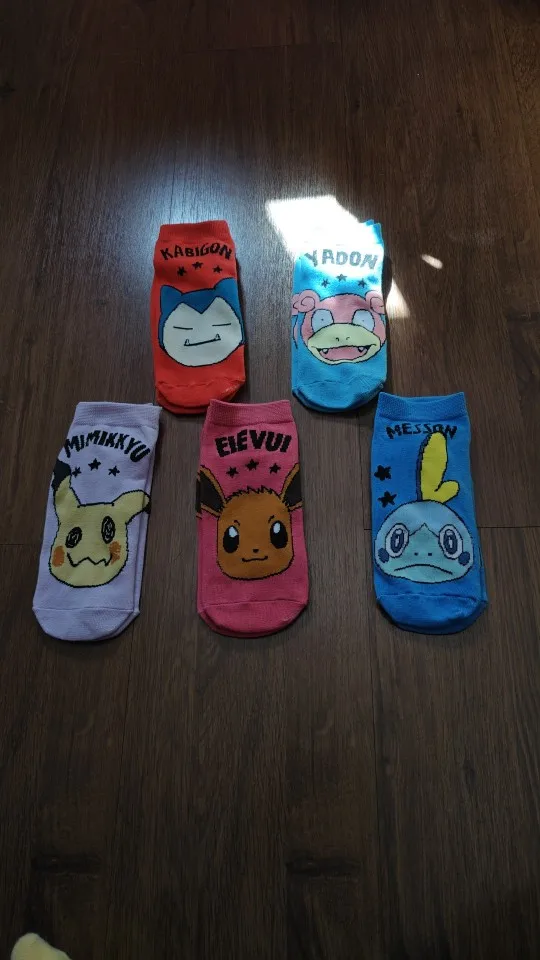 5/10 Pairs of New Japanese Anime Cute Ladies Cartoon Boat Socks Korean Version College Style Four Season Straight Short Socks photo review