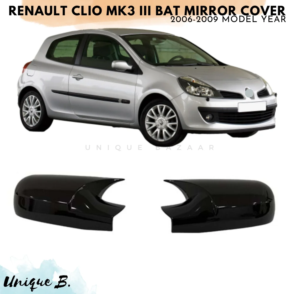 

Bat Mirror Cover for Renault Clio MK3 III 2006-2009 Model Year Car Accessories Piano Black Tuning Auto Sport Side Design Body