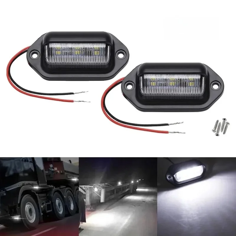 Lumière de plaque d'immatriculation de voiture à 6 LED, pour SUV, camion, remorque, Van, lampe de marche, ampoules blanches, produits de voiture, lumières de plaque d'immatriculation