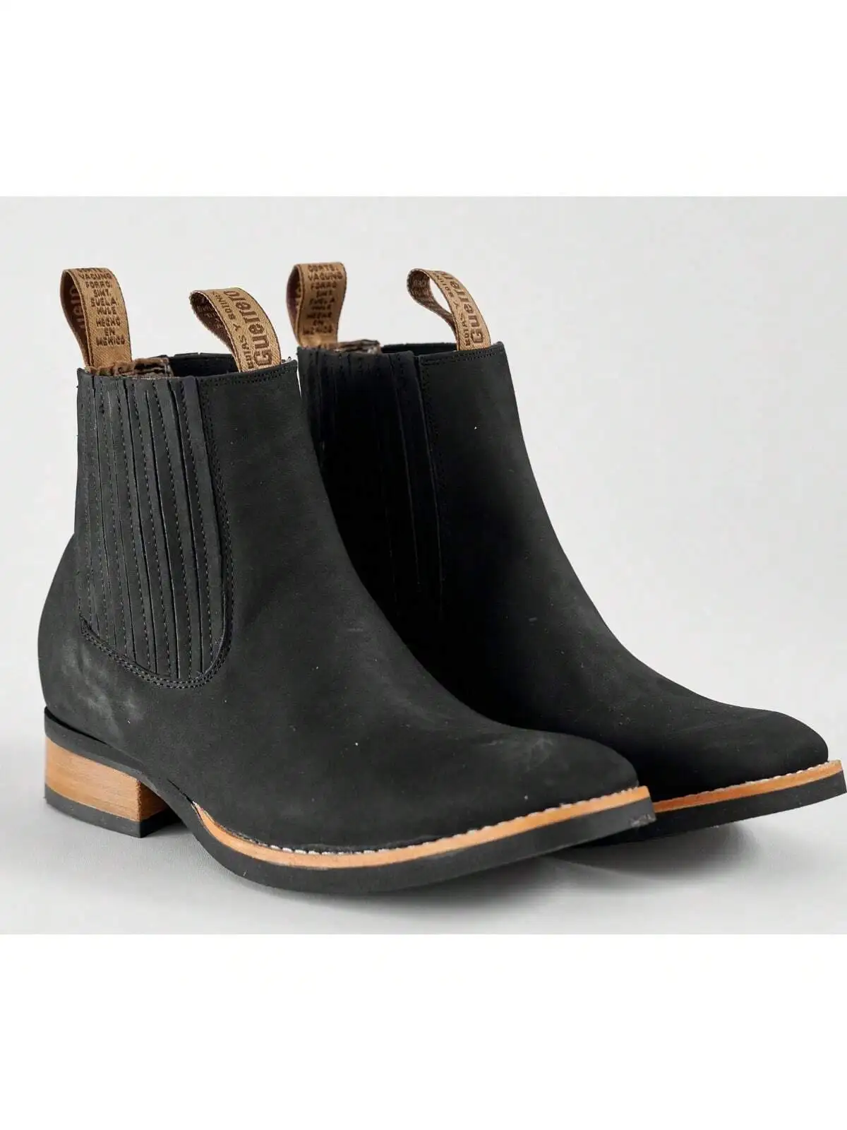 Botas vaqueras punta cuadrada charras para hombre/caballero 100 piel alta calidad