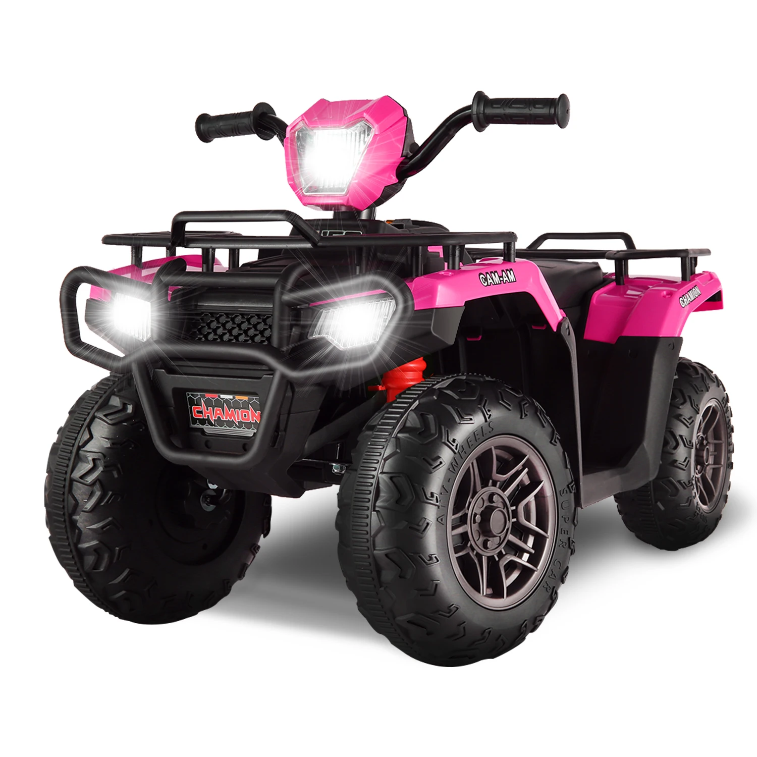 12V Ride On ATV 4 Wheelers for Kids Electric Vehicle with LED Lights, High & Low Speed, Horn, Music, USB, Forward & Backward