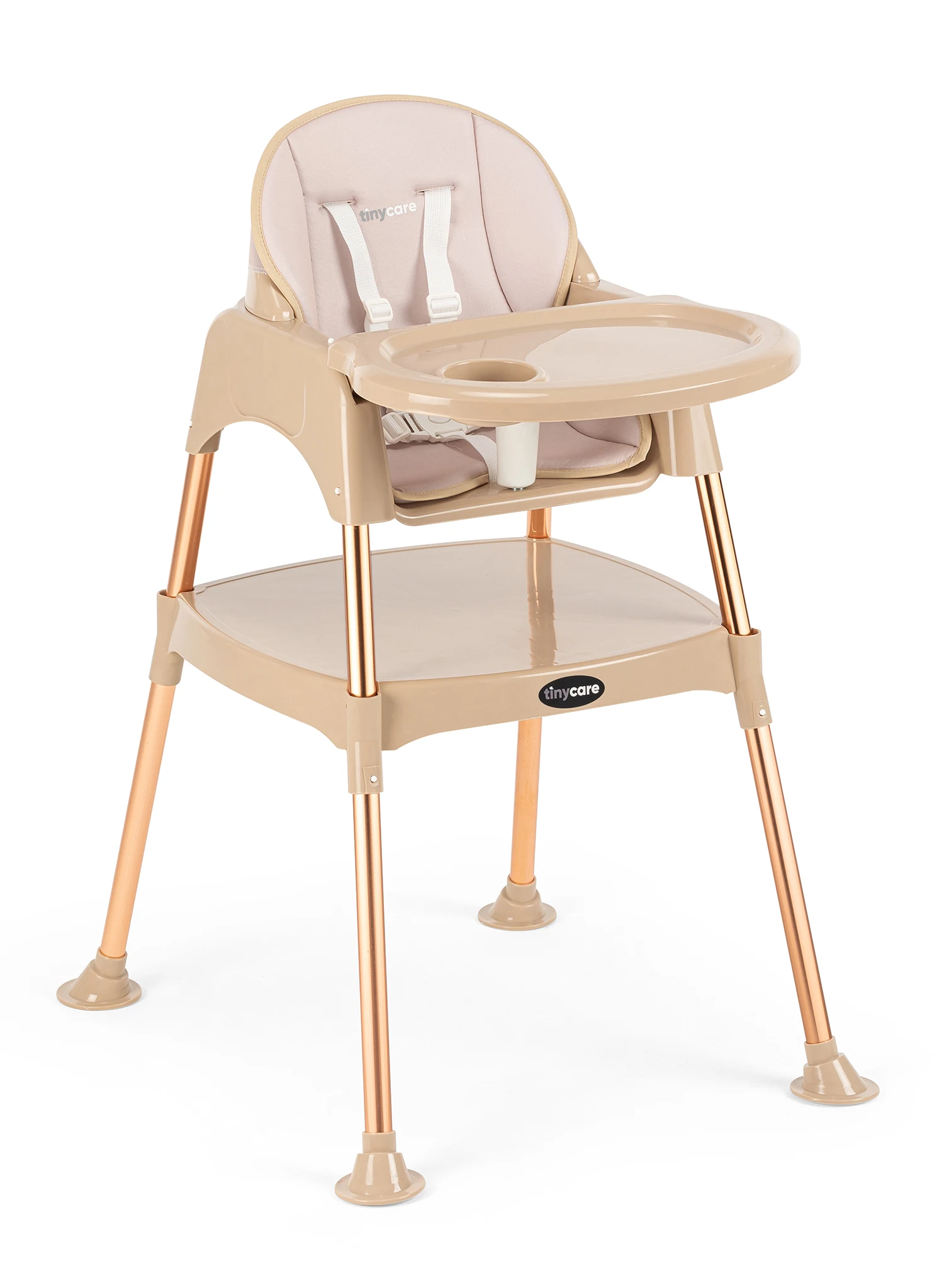 Cadeira alta portátil coberta de tinycare com mesa de cromo