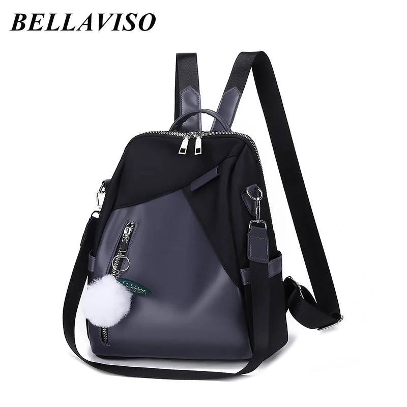 BellaViso Simple Women's Backpacks Female's Casual Summer Large Capacity Oxford Waterproof Travel Single Shoulder Bags BLBP-25