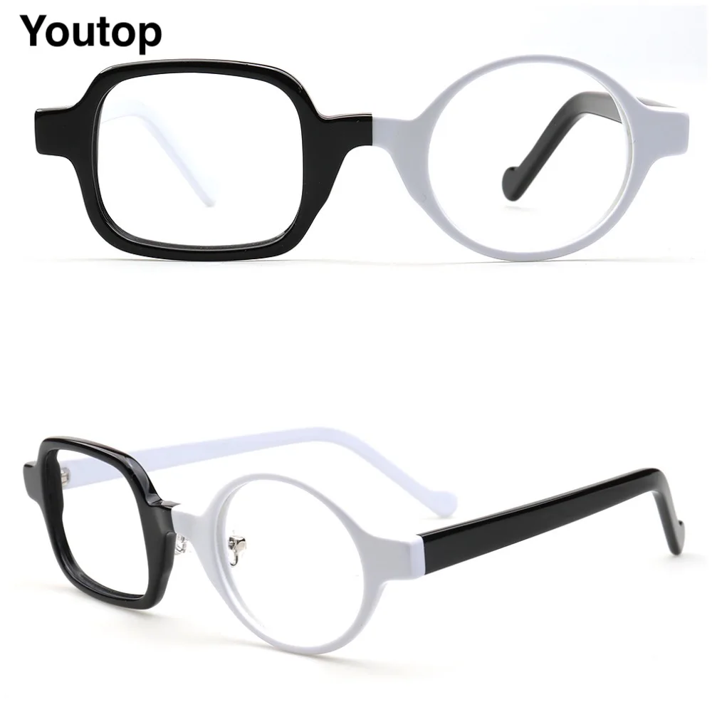 

YOUTOP Large Crazy Wacky Mismatch Round Square Eyeglass Frames 8938D