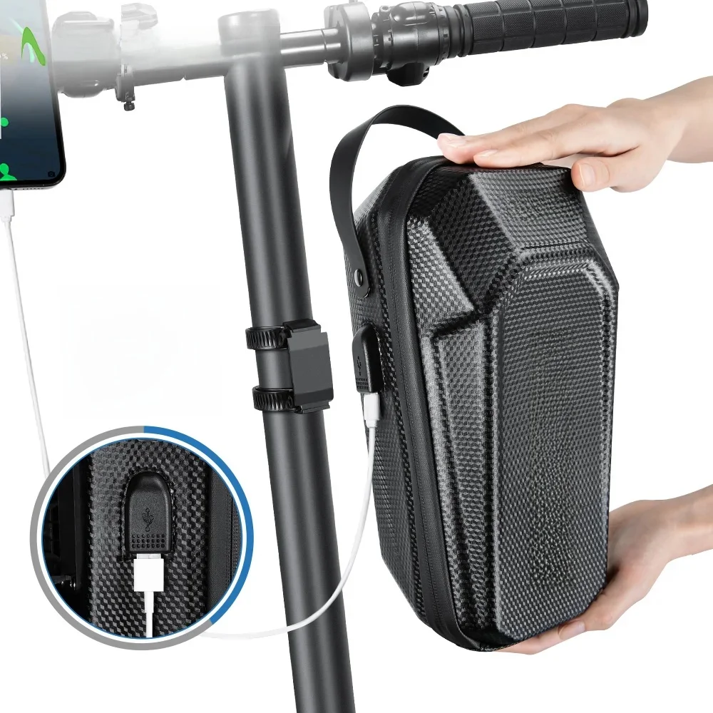 AliExpress NONE NEWBOLER 3L/5L Electric Scooter Front Bag  With USB Port Waterproof EVA Hard Shell Bag Bicycle Carry Bag Storage Accessories