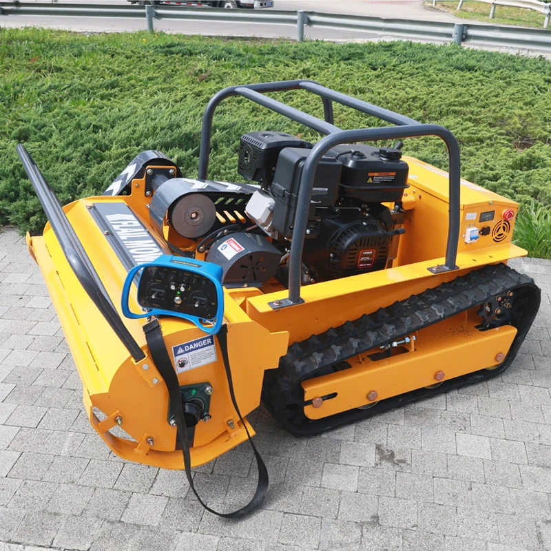 Remote-Controlled Lawn Mower—An Intelligent Mowing Robot; a Four-Stroke, -Powered, Zero-Turn, Tracked Mower Capable of Traversing 45-Degree Slopes.