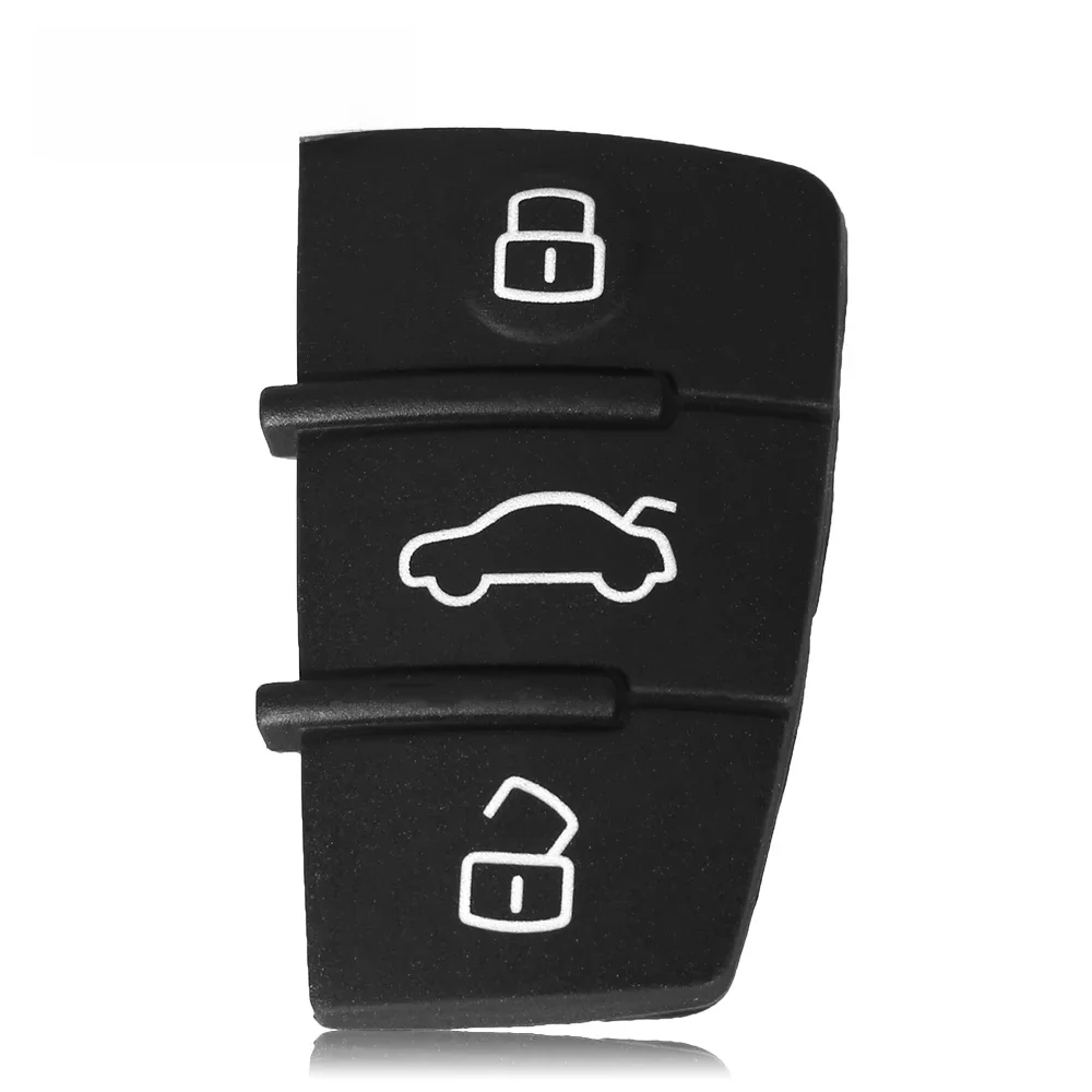 EllYYOU-Remplacement de clé de voiture à 3 boutons, coussin de bouton en caoutchouc pour Audi A3, A4, A5, horizon, A8, Q5, Q7, TT S LINE, RS Flip Remote Key Shell Case