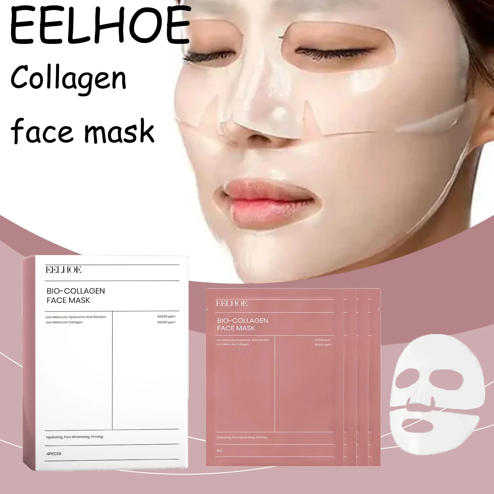 

EELHOE Collagen Face Mask Moisturizing Enhance Skin Elasticity Glowing Improve Skin Texture Nourishing Firming Facial Mask
