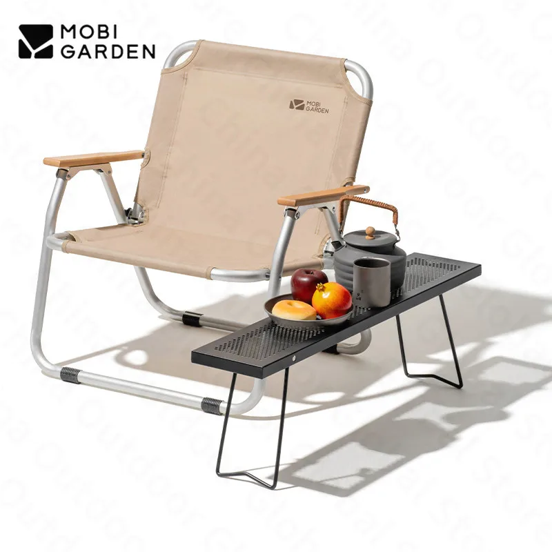 MOBI GARDEN Camping Folding Table Multifunctional Square Stitching Furniture Outdoor Family Gathering Picnic Barbecue Beach Iron