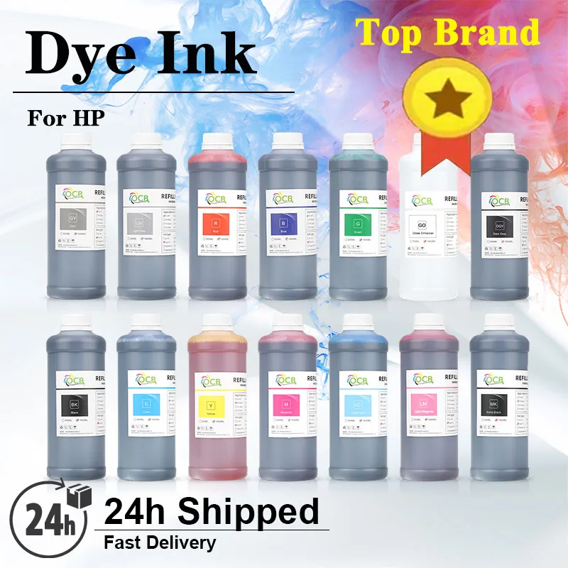 

OCB 1000ML Dye Ink for HP 72 70 727 800 5500 T610 T770 T790 T1100 T1120 T1200 T1300 T2300 Z2100 Z3100 Z3200 Z5200 Z6100 Printer