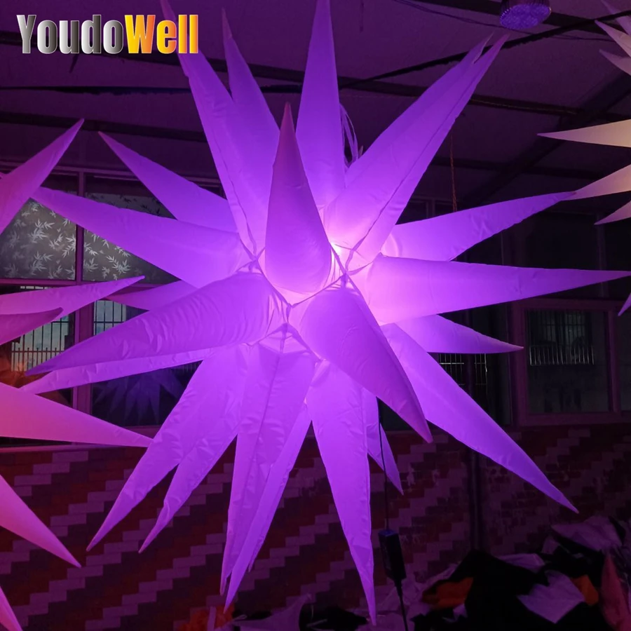 Glowing LED Lights Club Decoration 31 Corners Colorful Hanging Portable Inflatable Star Model